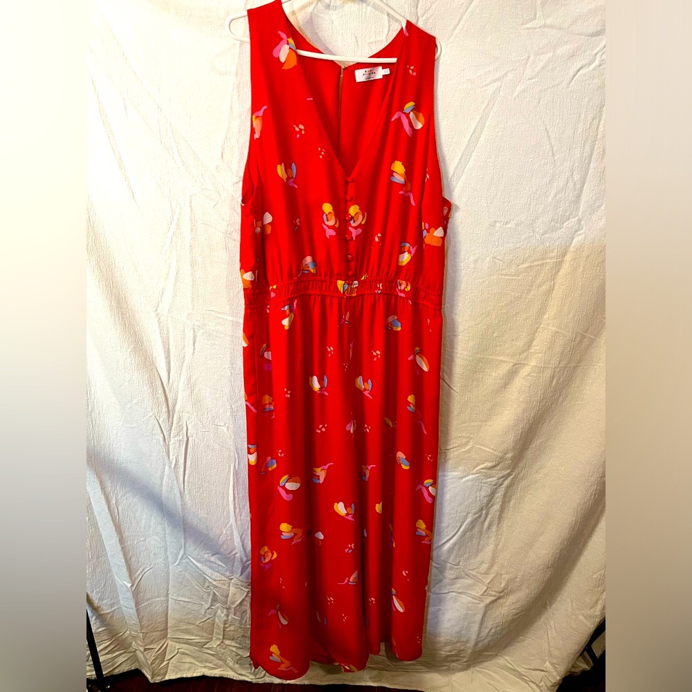 Katie Sturino X Stitch Fix Red Jumpsuit Wide Leg Size 2X